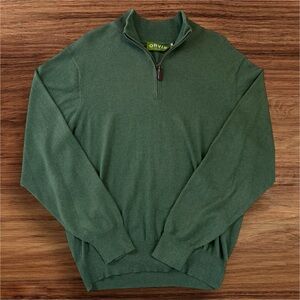 Orvis Men’s Green 1/4 Zip Sweater. Medium